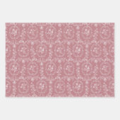Vintage Rococo Flowers Floral Pattern ラッピングペーパーシート (正面3)