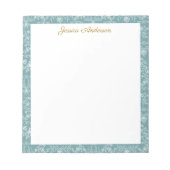 Vintage Rococo Flowers Floral Personalized Name ノートパッド (正面)