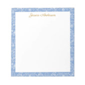 Vintage Rococo Flowers Floral Personalized Name ノートパッド (正面)