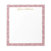 Vintage Rococo Flowers Floral Personalized Name ノートパッド (正面)