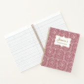 Vintage Rococo Flowers Floral Personalized Name ノートブック (内部)