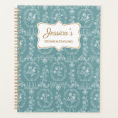 Vintage Rococo Flowers Floral Personalized Name プランナー手帳 (正面)