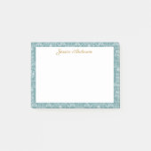 Vintage Rococo Flowers Floral Personalized Name ポストイット (正面)