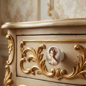 Vintage Rococo Lady, Romantic Floral セラミックノブ