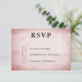 Vintage Rococo Library Book Pink Mauve Romantic 出欠カード (スタンド正面)