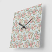 Vintage Rococo Revival Rose Garden Romantic  スクエア壁時計 (傾斜)