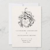 Vintage Rococo Vignette Elegant Wedding セーブザデート (正面)