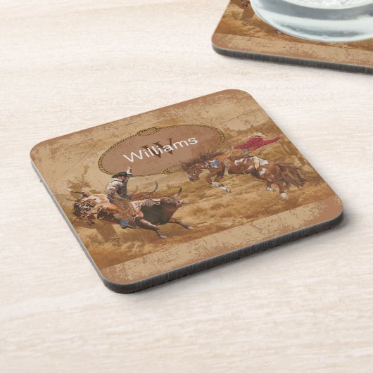 Vintage Rodeo Cowboy Western コースター (左側)