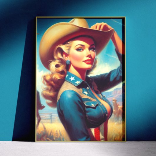 Vintage Rodeo Pin-up ポスター
