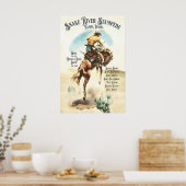 Vintage Rodeo Poster Snake River Stampede, Western ポスター (キッチン)