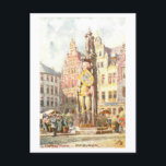 Vintage Roland Statue, Bremen, Germany ポストカード<br><div class="desc">This postcard is a reproduction of a vintage travel postcard showing the Roland statue in Bremen,  Germany.</div>