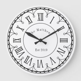 Vintage Roman Numeral Ornate Wall Clock Wall Clock ラージ壁時計