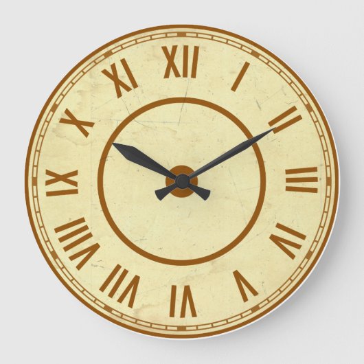 Vintage Roman Numerals Clock ラージ壁時計 (正面)