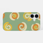 Vintage Romanesco Broccoli Pattern iPhone 16ケース (裏面横)
