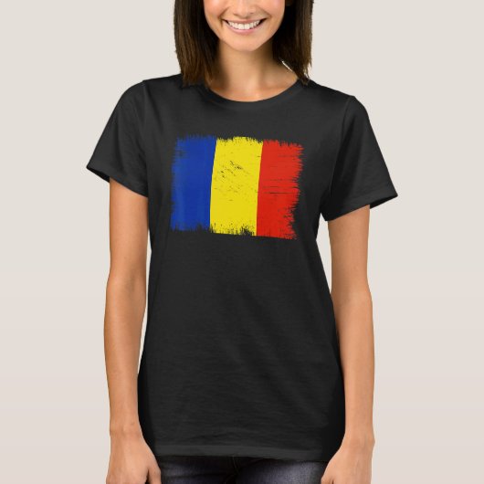 Vintage Romania Flag Romanian Independence Day Tシャツ (正面)