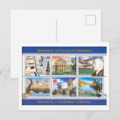Vintage Romania Stamp Set  ポストカード (正面/裏面)