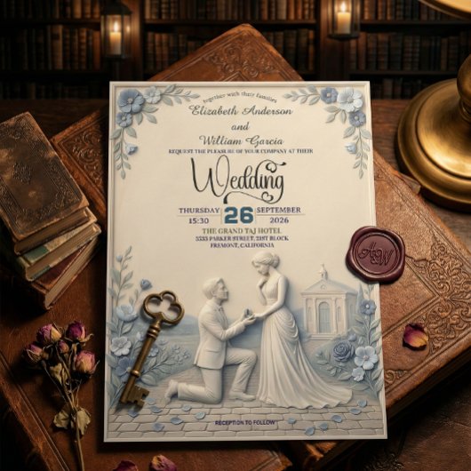 Vintage Romantic Chapel Wedding 招待状