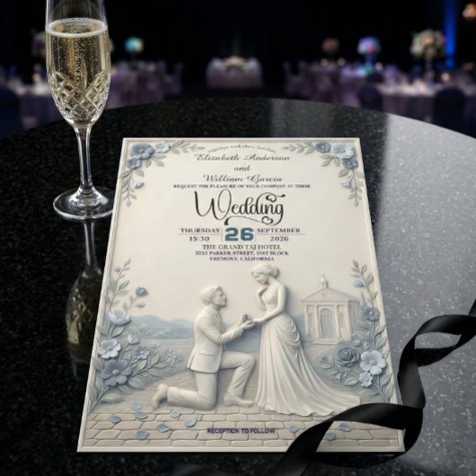 Vintage Romantic Chapel Wedding 招待状