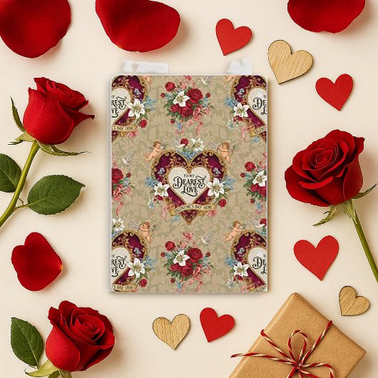 Vintage Romantic Heart Valentine シーズンカード