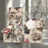 Vintage Romantic Junk Journal Decoupage Victorian ラッピングペーパーシート