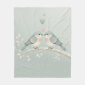 Vintage Romantic Love Birds - Pastel Valentine's D フリースブランケット (正面)