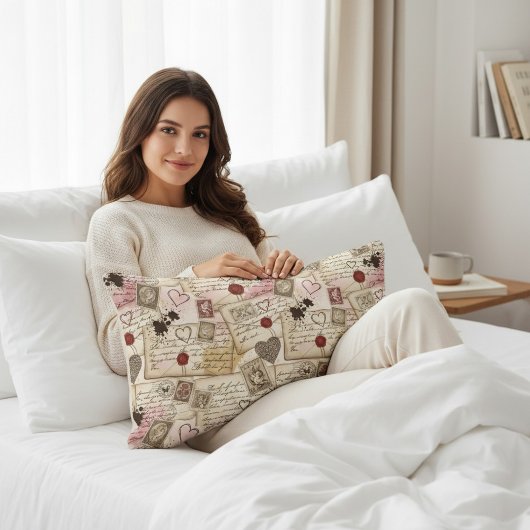 Vintage Romantic Love Letters & Wax Seals ランバークッション