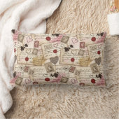 Vintage Romantic Love Letters & Wax Seals ランバークッション (ブランケット)