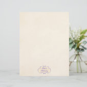 Vintage Romantic Name Shield Stationery Paper レターヘッド (スタンド正面)