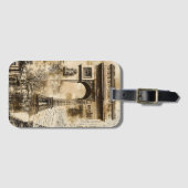 Vintage Romantic Paris France Eiffel Tower  ラゲッジタグ (正面横)