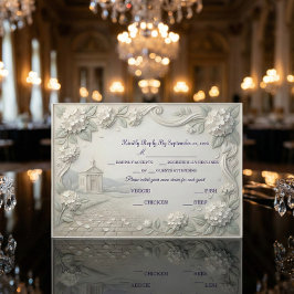 Vintage Romantic Sage Cream Hydrangea 出欠カード