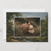 Vintage Romantic tapestry blue Wedding photo セーブザデート (裏面)