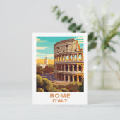 Vintage Rome Colosseum Italy Travel ポストカード (スタンド正面)