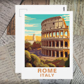 Vintage Rome Colosseum Italy Travel ポストカード