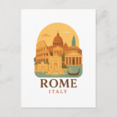 Vintage Rome Colosseum & Pantheon Postcard ポストカード (正面)