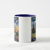Vintage Rome Colosseum Starry Night Impressionist  マグカップ (中央)