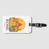 Vintage Rome Italy Luggage Tag – Retro Colosseum  ラゲッジタグ (正面横)
