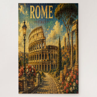 Vintage Rome Italy Travel Poster Jigsaw Puzzle ジグソーパズル