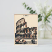 Vintage Rome Vespa and Colosseum ポストカード (スタンド正面)