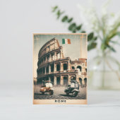 Vintage Rome Vespa and Colosseum ポストカード (スタンド正面)