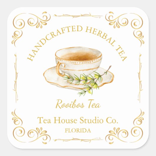 Vintage Rooibos Tea Square Label スクエアシール (正面)
