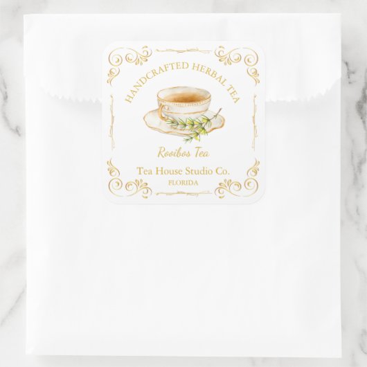 Vintage Rooibos Tea Square Label スクエアシール (バッグ)