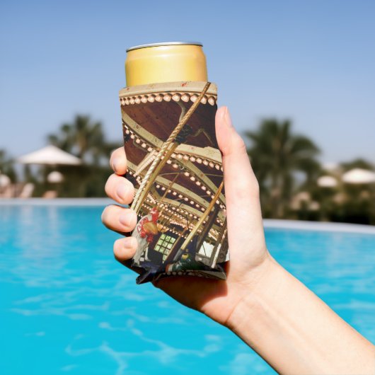 Vintage Rooster Carousel スリム缶クーラー (インサイチュ プール)