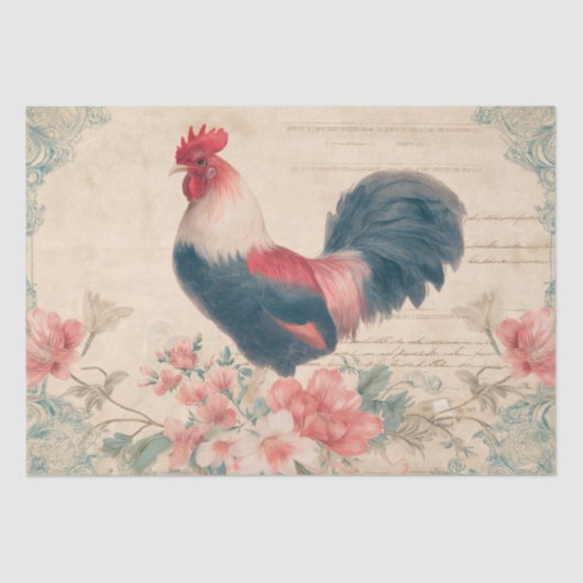 Vintage Rooster Farmhouse 薄葉紙 (正面)
