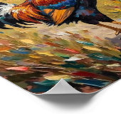 Vintage Rooster Farmyard Rural Art ポスター (角)