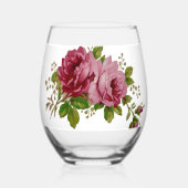 Vintage Rose  ステムなしワイングラス (正面)
