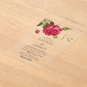 Vintage Rose Acrylic Wedding Invitation アクリル招待状 (レイダウン)