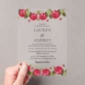 Vintage Rose Acrylic Wedding Invitation アクリル招待状 (インサイチュ (ポータブル))