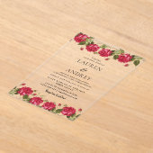 Vintage Rose Acrylic Wedding Invitation アクリル招待状 (レイダウン)