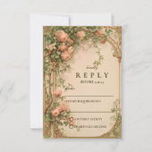 Vintage Rose Arch Wedding 出欠カード (正面)