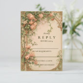 Vintage Rose Arch Wedding 出欠カード (スタンド正面)